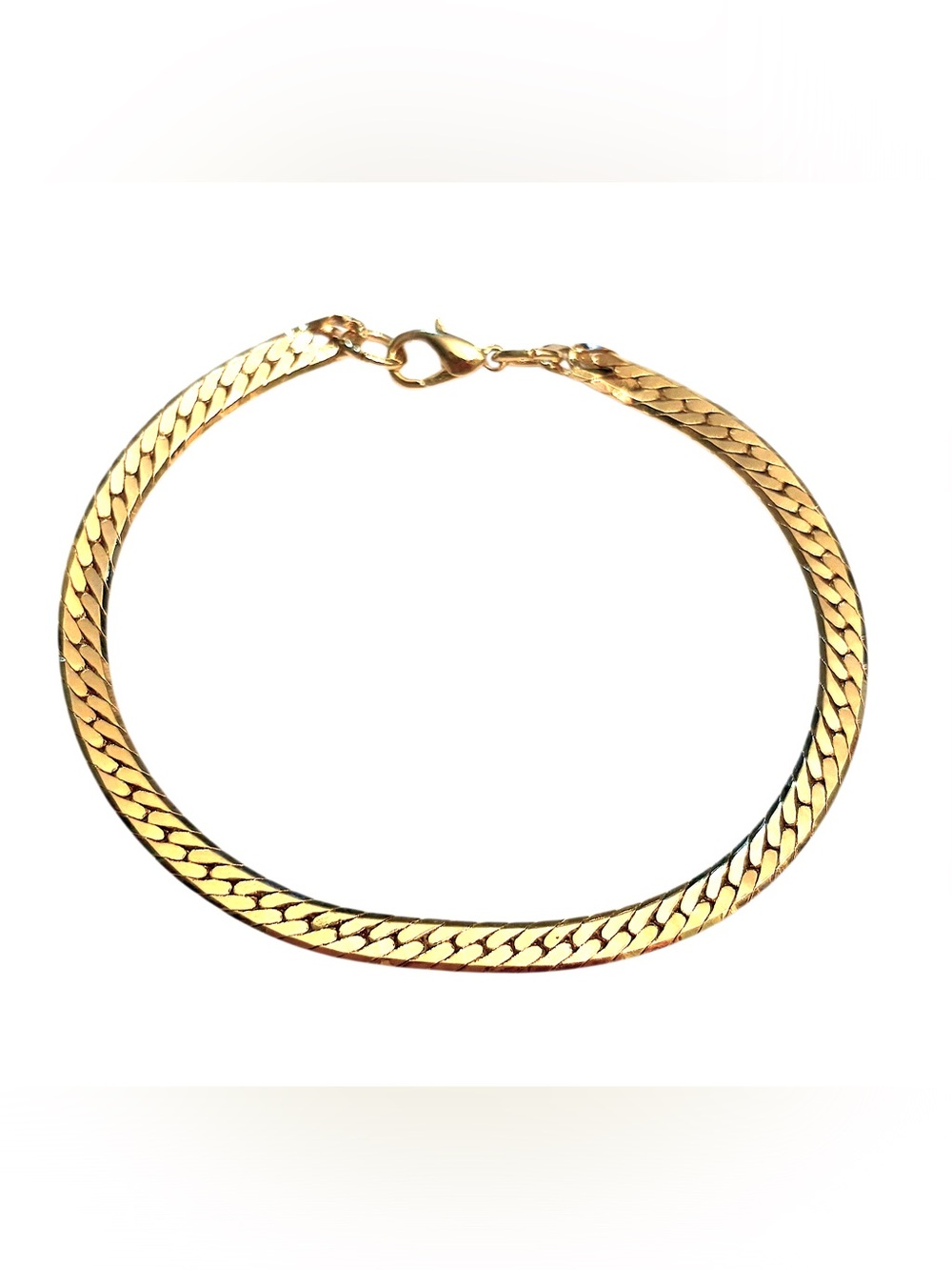 Vintage Gold Herringbone Chain Bracelet